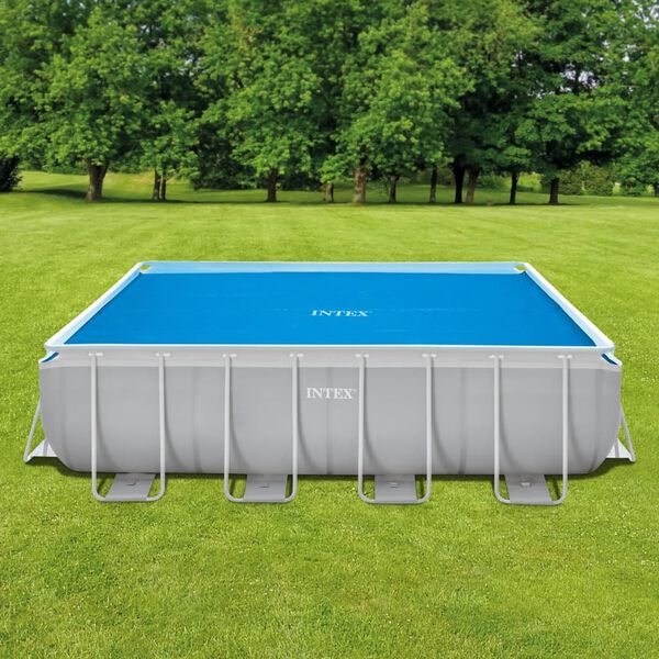 Intex Couverture solaire de piscine bleu 378x186 cm poly&eacute;thyl&egrave;ne