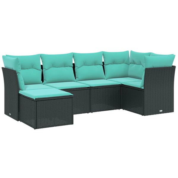vidaXL Salon de jardin avec coussins 7 pcs marron r&eacute;sine tress&eacute;e