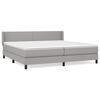 vidaXL Sommier &agrave; lattes de lit avec matelas Gris clair 200x200cm Tissu