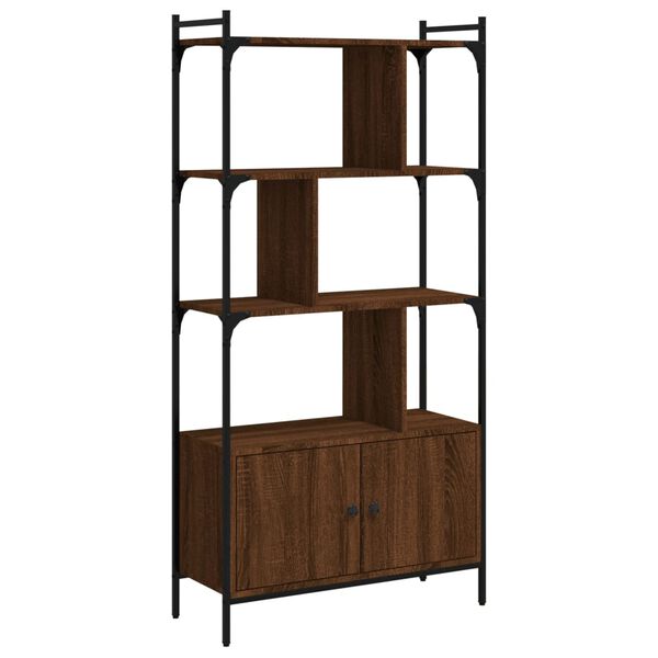 vidaXL Biblioth&egrave;que avec portes ch&ecirc;ne marron 76,5x30x154,5 cm