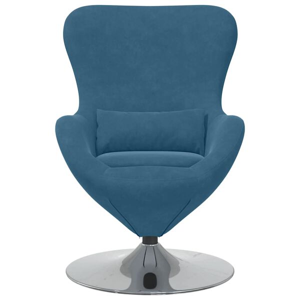 vidaXL Fauteuil &oelig;uf Bleu Velours