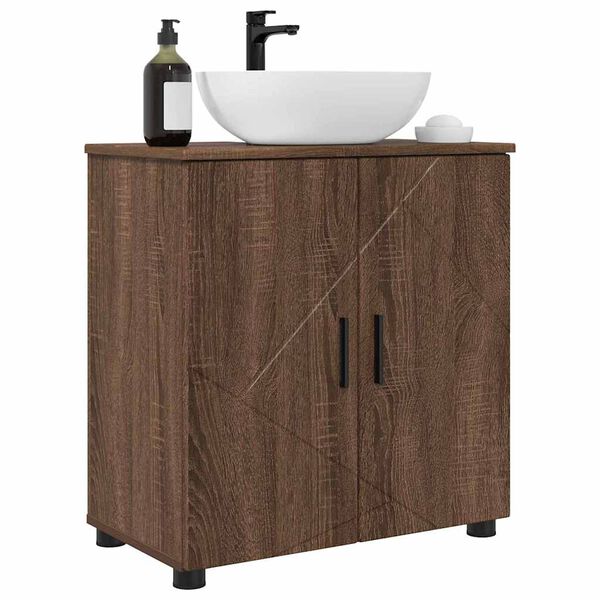 vidaXL Cabinet de salle de bain avec porte Ch&ecirc;ne brun 61 x 35 x 64 cm