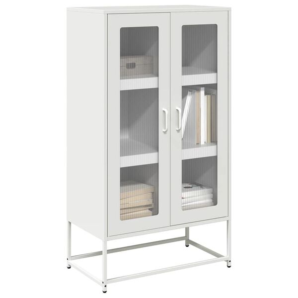 vidaXL Buffet haut blanc 68x39x123 cm acier