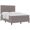 vidaXL Lit &agrave; ressorts avec matelas Taupe 140 x 190 cm tissu
