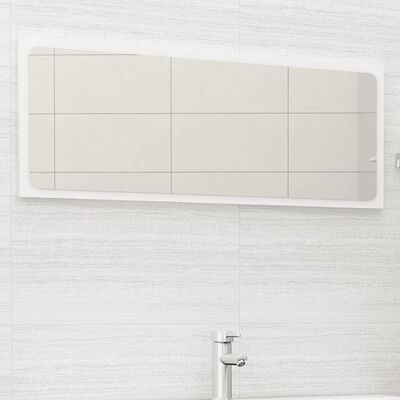 vidaXL Miroir de salle de bain Blanc 100x1,5x37 cm Aggloméré