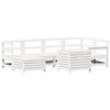 vidaXL Salon de jardin 7 pcs blanc bois de pin massif