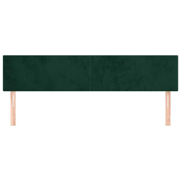 vidaXL T&ecirc;tes de lit Vert fonc&eacute; 200x5x78/88 cm Velours