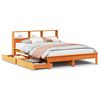 vidaXL Lit biblioth&egrave;que sans matelas cire marron 140x190 cm pin massif