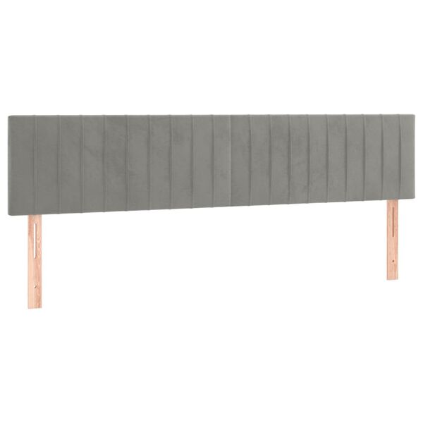 vidaXL T&ecirc;tes de lit Gris clair 180x5x78/88 cm Velours