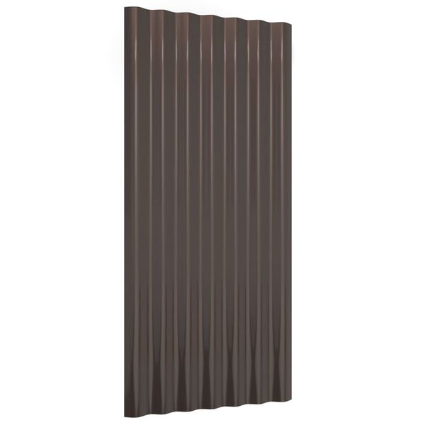 vidaXL Panneaux de toit 12 pcs Acier galvanis&eacute; Marron 80x36 cm