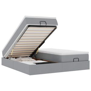 VidaXL Cadre de lit ottoman et matelas gris clair 200x200cm tissu