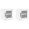vidaXL Cabinet en verre mural LUCCA 2 pc Blanc Bois d'ing&eacute;nierie