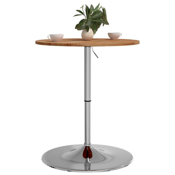 vidaXL Table de bar marron clair Ø60x89,5 cm bois massif de chêne