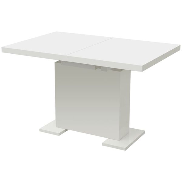 vidaXL Table à manger extensible blanc brillant