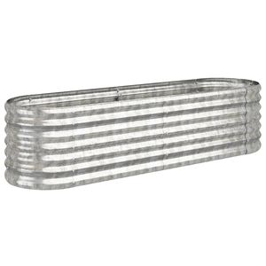vidaXL Lit sur&eacute;lev&eacute; de jardin Acier galvanis&eacute; Argent&eacute;