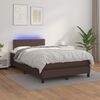 vidaXL Sommier &agrave; lattes de lit avec matelas et LED Marron 120x200 cm