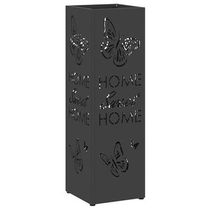 vidaXL Stand de Parapluie de Pluie Noir 15,5 x 15,5 x 49 cm Acier
