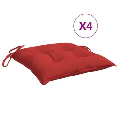 vidaXL Coussins de chaise 4 pcs rouge 50x50x7 cm tissu oxford