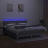 vidaXL Sommier &agrave; lattes de lit matelas LED Gris clair 160x200 cm Tissu