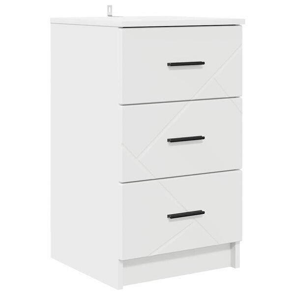 vidaXL Cabinet de chevet Blanc 38 x 38 x 66 cm Bois d'ing&eacute;nierie