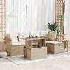 vidaXL Salon de jardin avec coussins 6 pcs beige r&eacute;sine tress&eacute;e