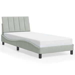 vidaXL Cadre de lit sans matelas Hanko gris clair 80x200 cm velours