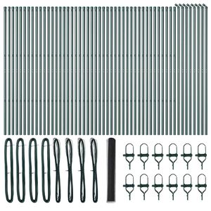 vidaXL Fixation au sol hexagonale 100 x 1 m Acier recouvert de PVC
