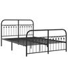 vidaXL Cadre de lit m&eacute;tal sans matelas avec pied de lit noir 140x190cm