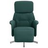 vidaXL Fauteuil inclinable avec repose-pieds vert fonc&eacute; tissu