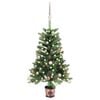 vidaXL Arbre de No&euml;l artificiel pr&eacute;-&eacute;clair&eacute; et boules 90 cm vert