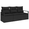 vidaXL Ensemble de canap&eacute; de jardin 3 pc Noir polyrotin