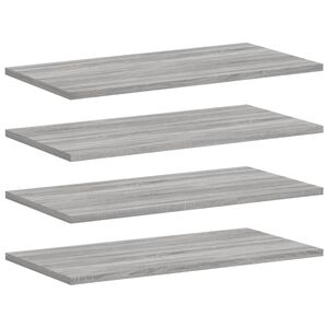 vidaXL &Eacute;tag&egrave;res murales 4 pcs sonoma gris 60x30x1,5 cm bois ing&eacute;nierie