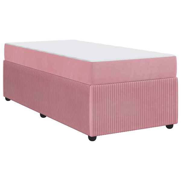 vidaXL Cadre de lit avec matelas avec matelas Rose 90 x 190 cm Velours