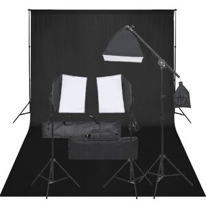vidaXL Kit de studio photo avec éclairage et toile de fond