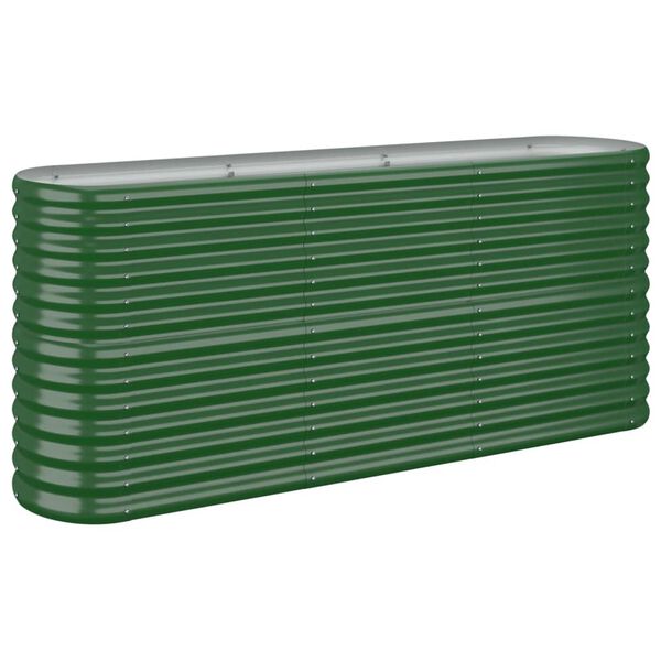 vidaXL Lit sur&eacute;lev&eacute; de jardin Acier galvanis&eacute; 152x40x68 cm Vert