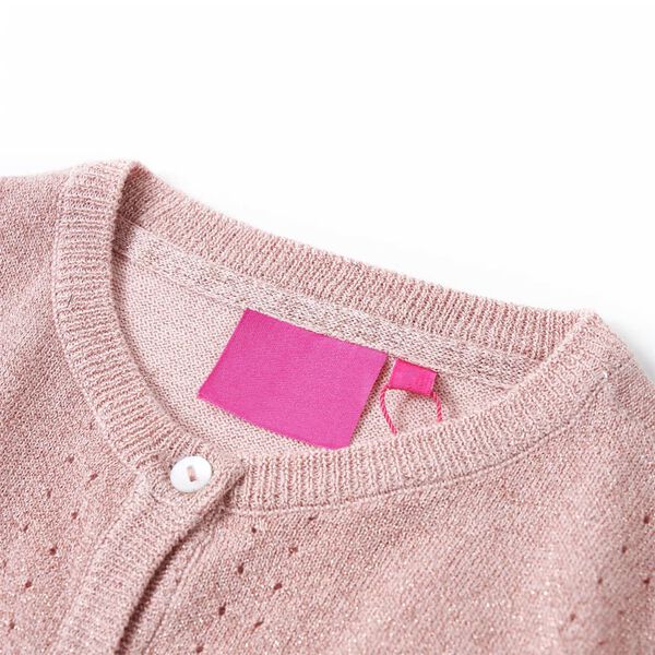 Cardigan pour enfants tricoté rose doux 116