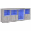 vidaXL Buffet avec lumi&egrave;res LED sonoma gris 164x37x67 cm