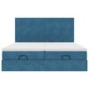VidaXL Cadre de lit ottoman avec matelas bleu fonc&eacute; 160x200 cm velours