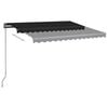 vidaXL Auvent automatique capteur de vent et LED 350x250 cm Anthracite