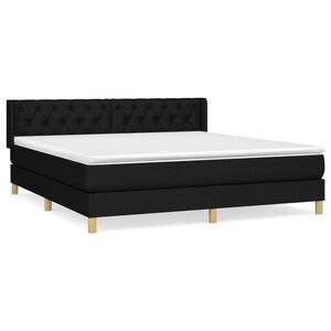 vidaXL Sommier &agrave; lattes de lit avec matelas Noir 160x200 cm Tissu