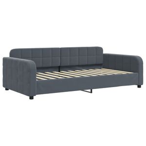vidaXL Lit de repos sans matelas gris fonc&eacute; 90x200 cm velours