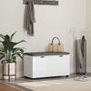 vidaXL Banc d'entr&eacute;e avec coussin avec stockage Blanc 80 x 46 x 46 cm