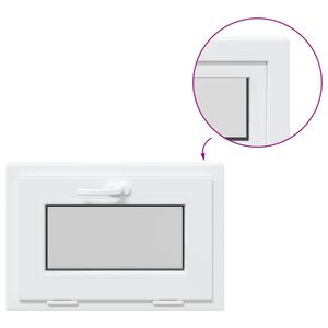 vidaXL Fen&ecirc;tre de sous-sol RISOR 60x40 cm inclinable 3 vitrages blanc