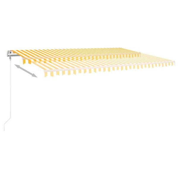 vidaXL Auvent automatique capteur de vent LED 500x350cm Jaune et blanc