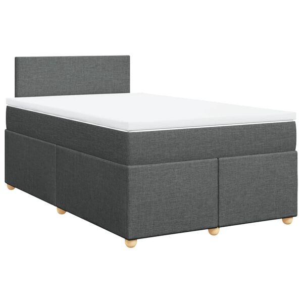 vidaXL Sommier à lattes de lit avec matelas Gris foncé 120x200cm Tissu