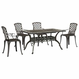 vidaXL Ensemble manger de jardin 5 pcs bronze aluminium coul&eacute;