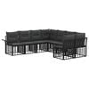 vidaXL Ensemble de canap&eacute;s d'ext&eacute;rieur 8 pc Noir et Gris fonc&eacute;