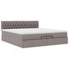 VidaXL Cadre de lit ottoman avec matelas taupe 200x200 cm tissu