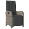 vidaXL Chaise inclinable de jardin et repose-pied gris r&eacute;sine tress&eacute;e