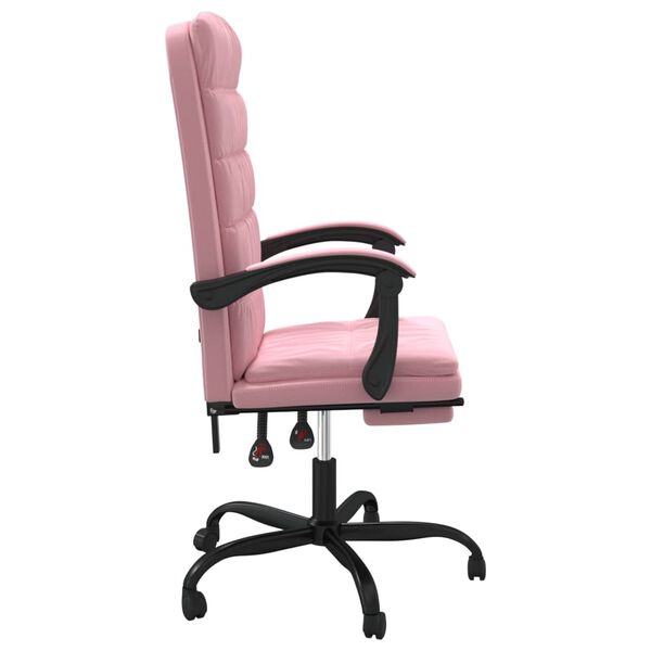 vidaXL Fauteuil inclinable de bureau Rose Velours